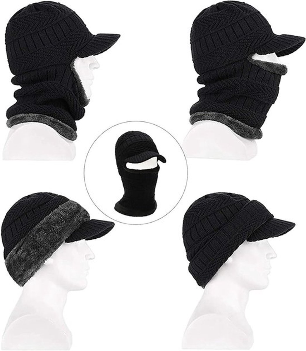 Dailygoody Uniseks warm Winterjas met bivakmuts Zwart