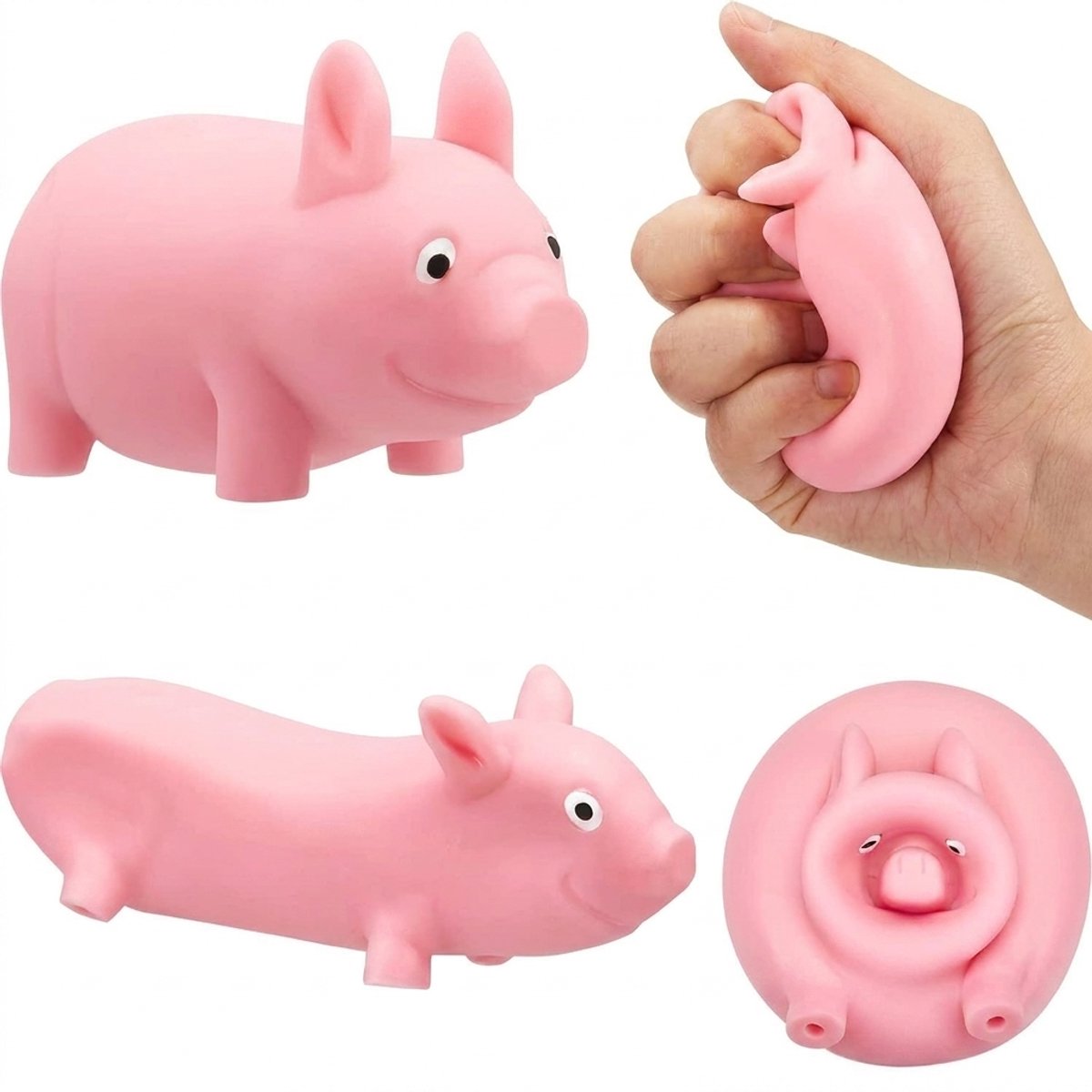 Ryoudavell - Set van 2 stuks Speelvriendelijke Stretchy Varken - Knijpbal - Stressbal - Squishy Pig - Anti Stress Fidget