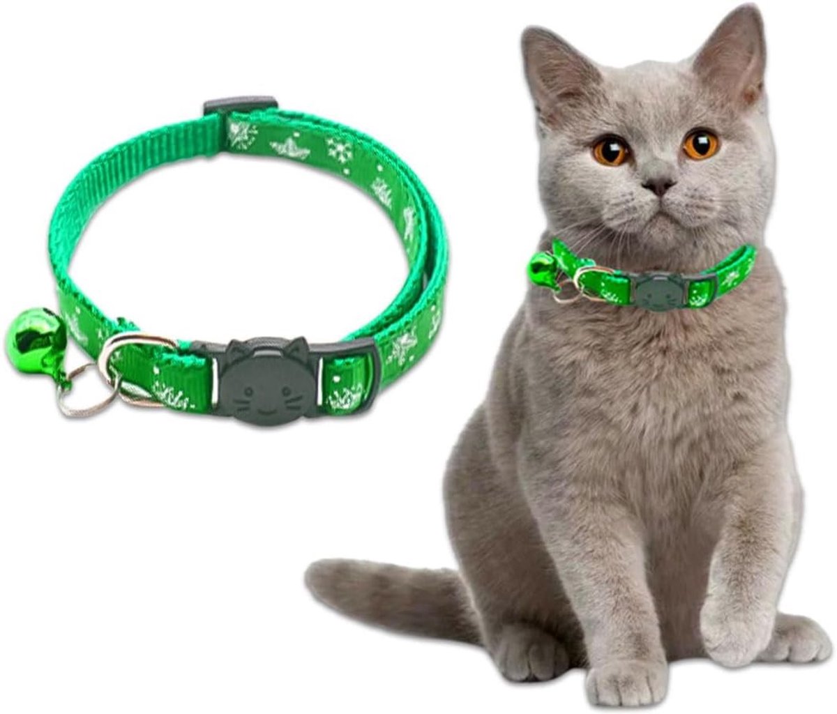 Kattenhalsband - Groen - Veiligheidssluiting - Verstelbaar - Voor Katten