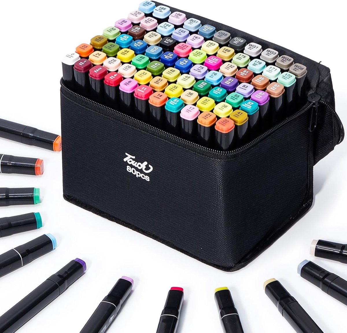 Alcohol Markers Set - Multikleur - Dual Tip voor Details en Dekking - Inclusief Draagtas - Voor Volwassen Kunstenaars