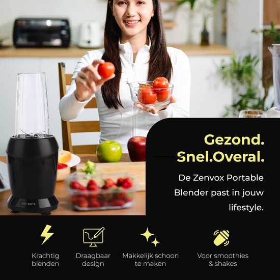 Zenvox Blender - Krachtige 1200W Juicer - 1.0 L - Smoothie Maker - Incl. To Go Beker - Ice Crush van Zenvox — afbeelding 3