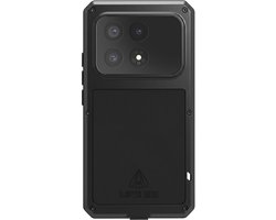 Love Mei, Hoesje Geschikt Voor Xiaomi 17 van Metaal Schokbestendig met Gehard Glas, Zwart