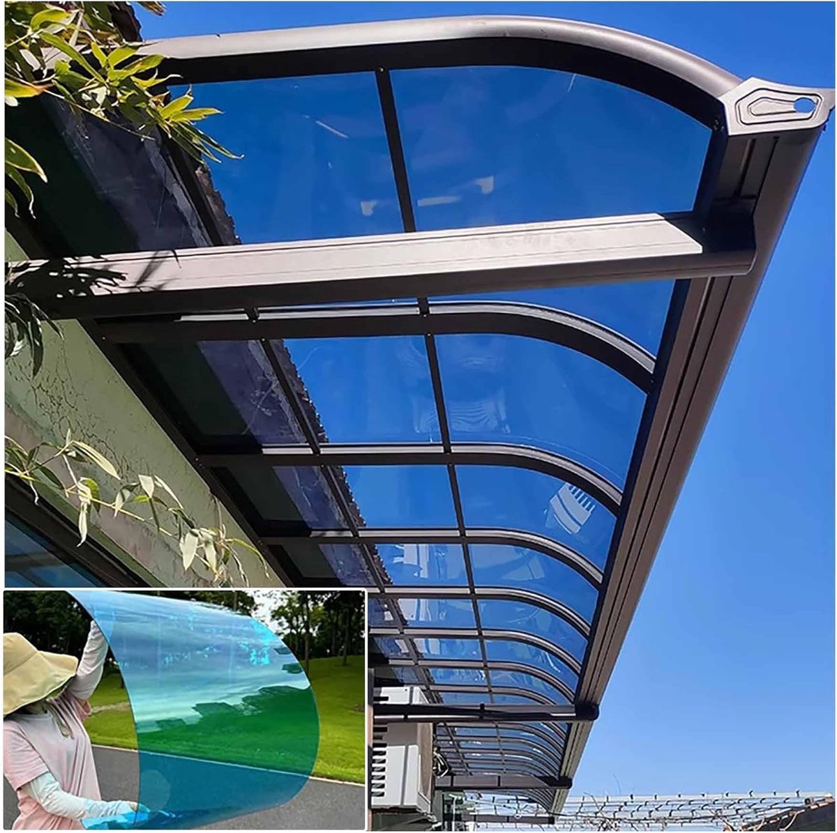 Dakplaat Polycarbonaat - Broeikaspanelen Schuur - Buitenruimte Verbeteren - Weerbestendig Geluidsdempend - 06 x 2 m - Blauw