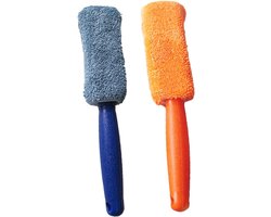 Lange Handvat Wielborstel - Schoonmaakborstel Velgen - Auto Reinigen - Ultra-fijne Microvezel - 27x5cm - Willekeurige Kleur