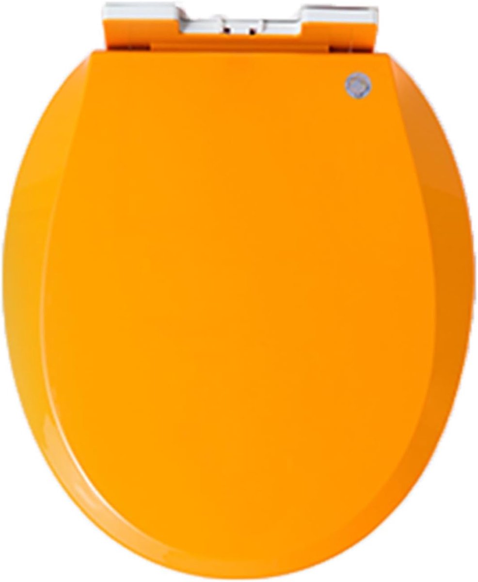 Toiletbril Rond - Toiletdeksel Zitting - Badkamer Personaliseren - Langzaam Sluitend - 39-43.5cm - Oranje