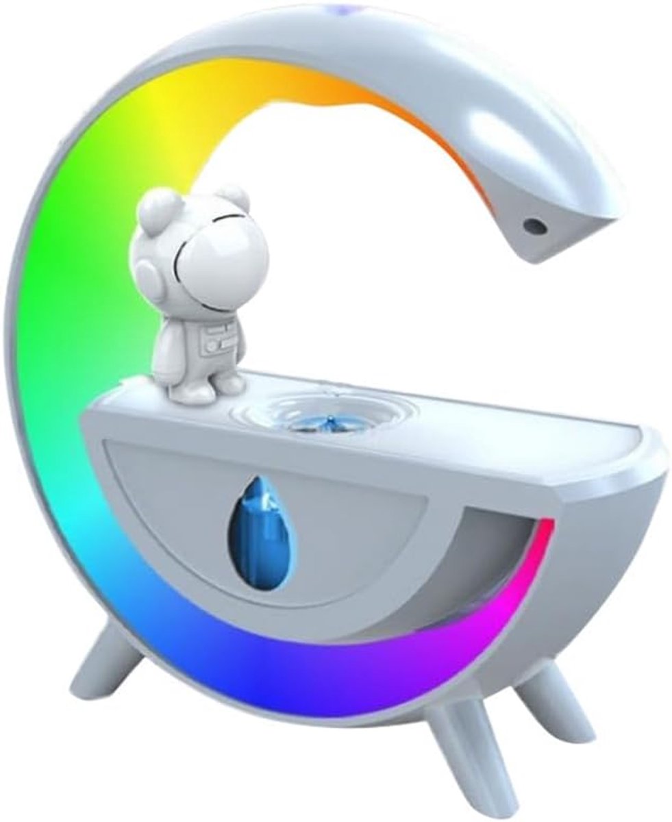 Luchtbevochtiger Speaker - Anti-zwaartekracht - Sfeervolle Ruimte - Kleurrijk RGB Licht - 300 ml Tank - Wit