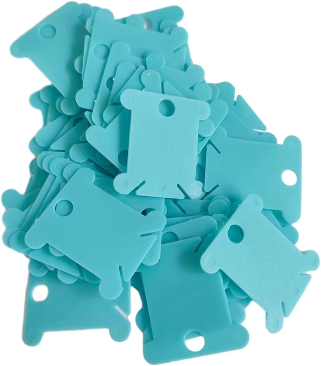 Floss Klossen - Draadwikkelaars - Naaiwerk Organiseren - Set van 50 - 3.5 x 3.8 cm - Blauw
