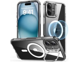 ESR Hoesje Geschikt voor Apple iPhone 16 Plus - Classic Hybrid HaloLock - Compatibel met MagSafe en ESR HaloLock - Back Cover met Standaard - Camera Kickstand - Transparant