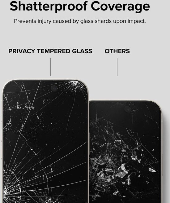 Ringke Apple iPhone 15 Plus Protecteur d'écran Confidentialité Tempered Glass 9H