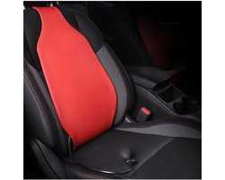 Lendensteun Kussen - Rugkussen Auto - Comfortabel Rijden - Dynamische Airbag Ondersteuning - Universeel - Rood