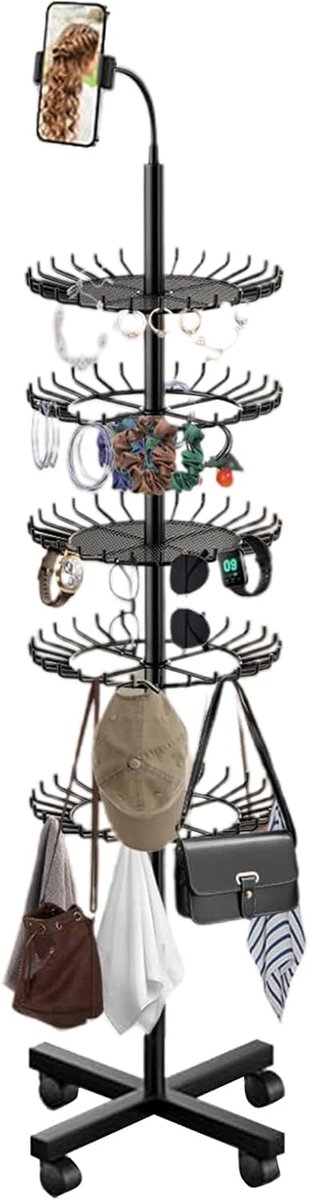 Haar Opzetrek - Extensions Houder - Haar Stylen - In Hoogte Verstelbaar - 3200g - Zwart