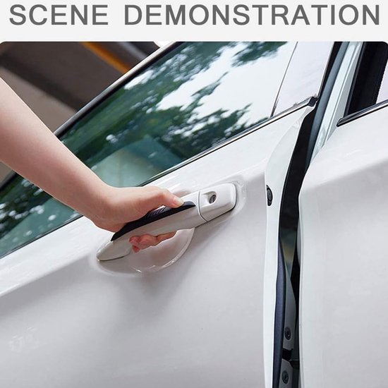 Deurbeschermers Auto - Kantbescherming Strips - Krassen Voorkomen - UV-beschermd Oppervlak - 6 Stuks - Zwart