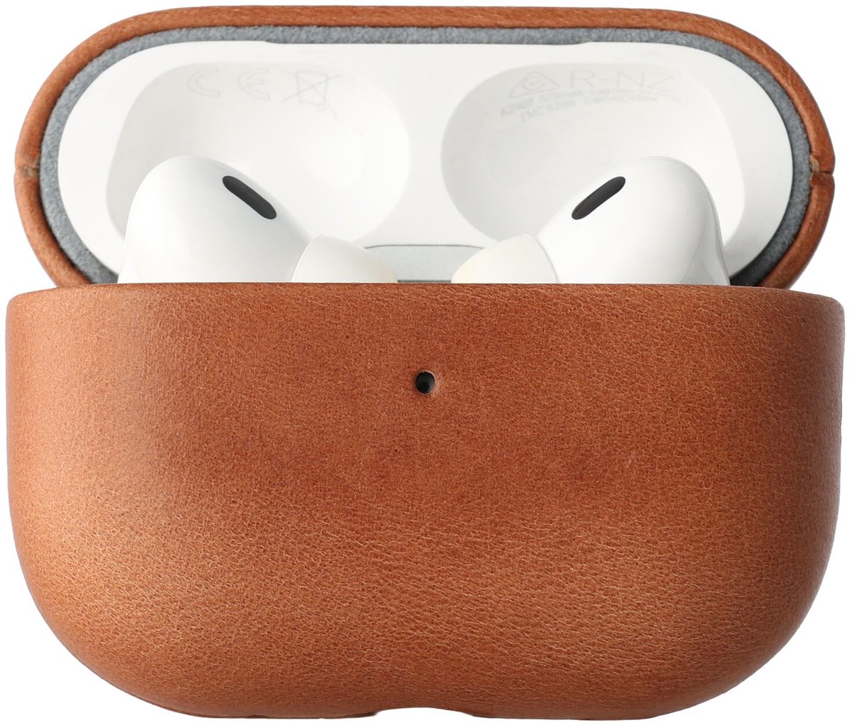Rosso Deluxe Case Geschikt voor AirPods Pro 2 - Case Echt Leer - Echt Leren Beschermhoes Bruin