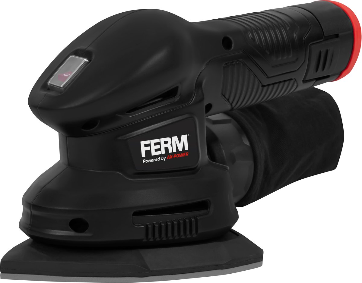 FERM- AX-POWER - PSM1046 - Accu schuurmachine - 12Volt - Driehoekschuurmachine - Handpalmschuurmachine - USB-C - laadkabel