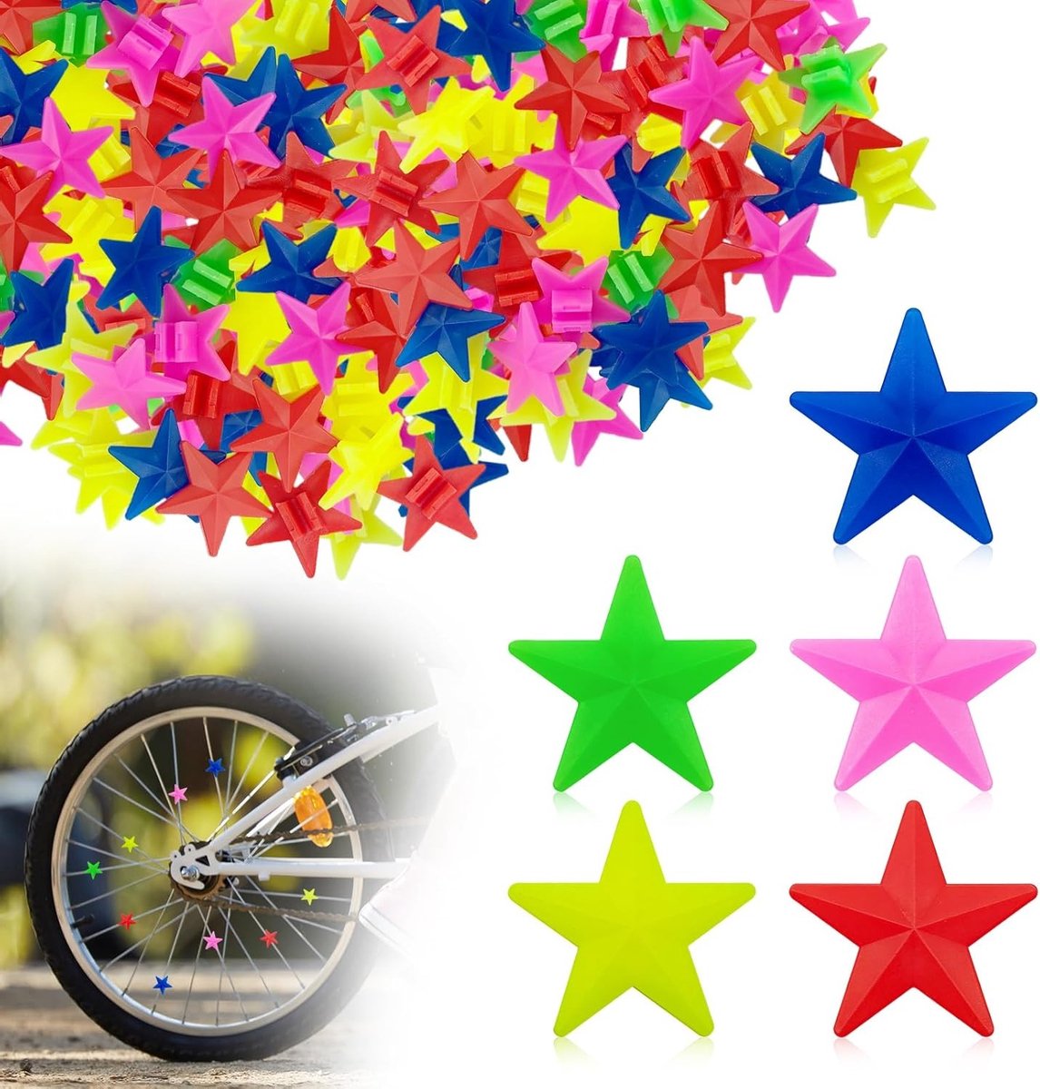 144 Stuks Kleurrijke Fiets Spaken Kralen Versieringen, Reflecterende Spaken Clickers voor Kinderen, Fietsaccessoires voor Veilige Rit