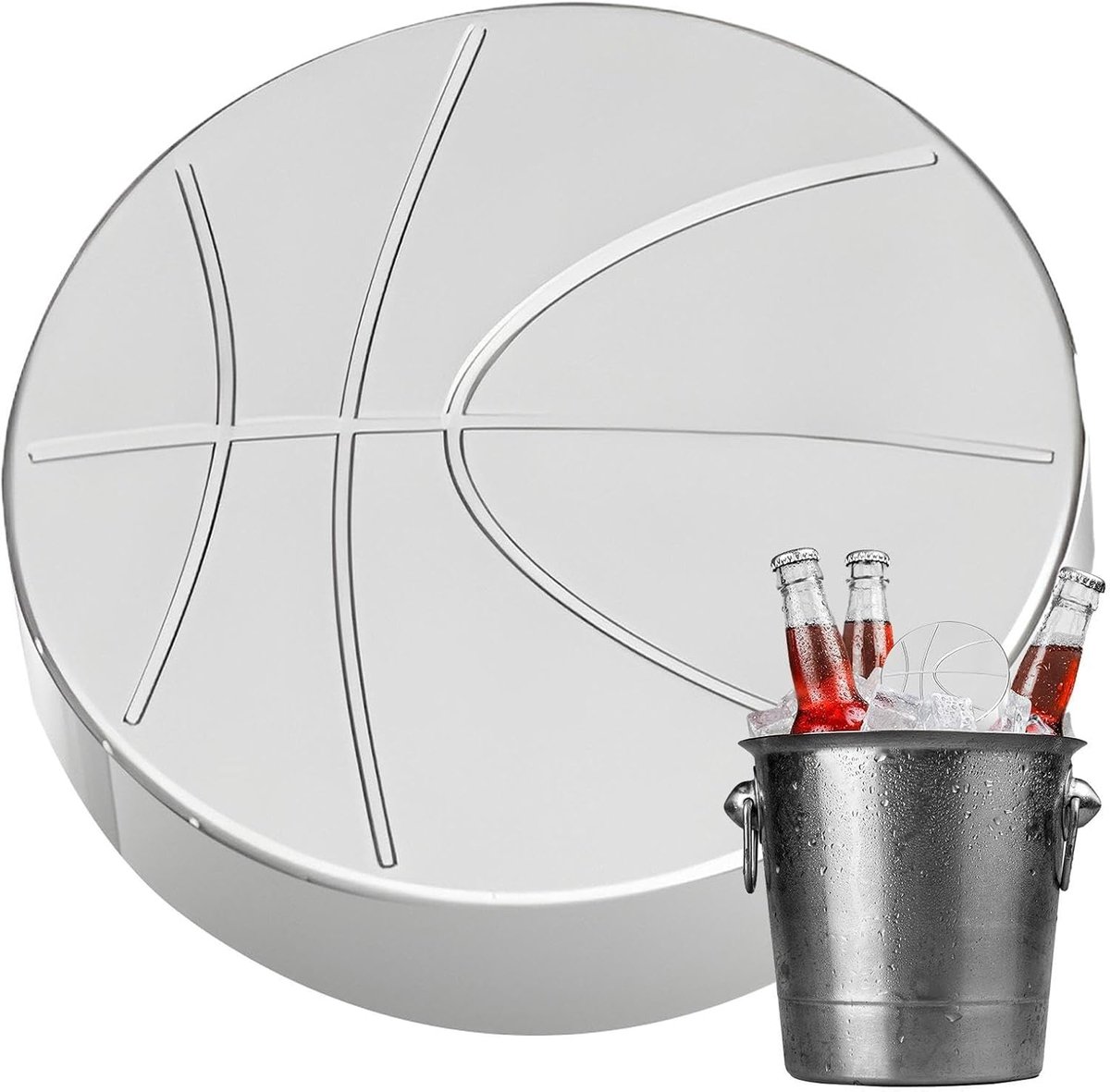 IJspakken Roestvrijstaal - Koelblokken Lunchtas - Voedsel Koel Houden - Ultra-slank Ontwerp - 2 x 10 x 2 cm - Basketbal