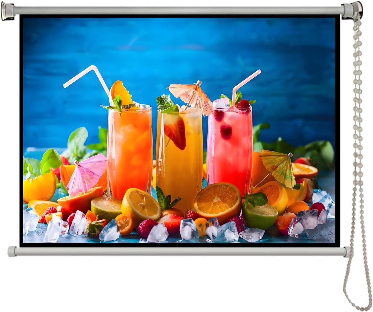 Projectiescherm Handmatig - Beamer Scherm - Thuisbioscoop Creëren - Glasvezel Materiaal - 60 inch - Wit