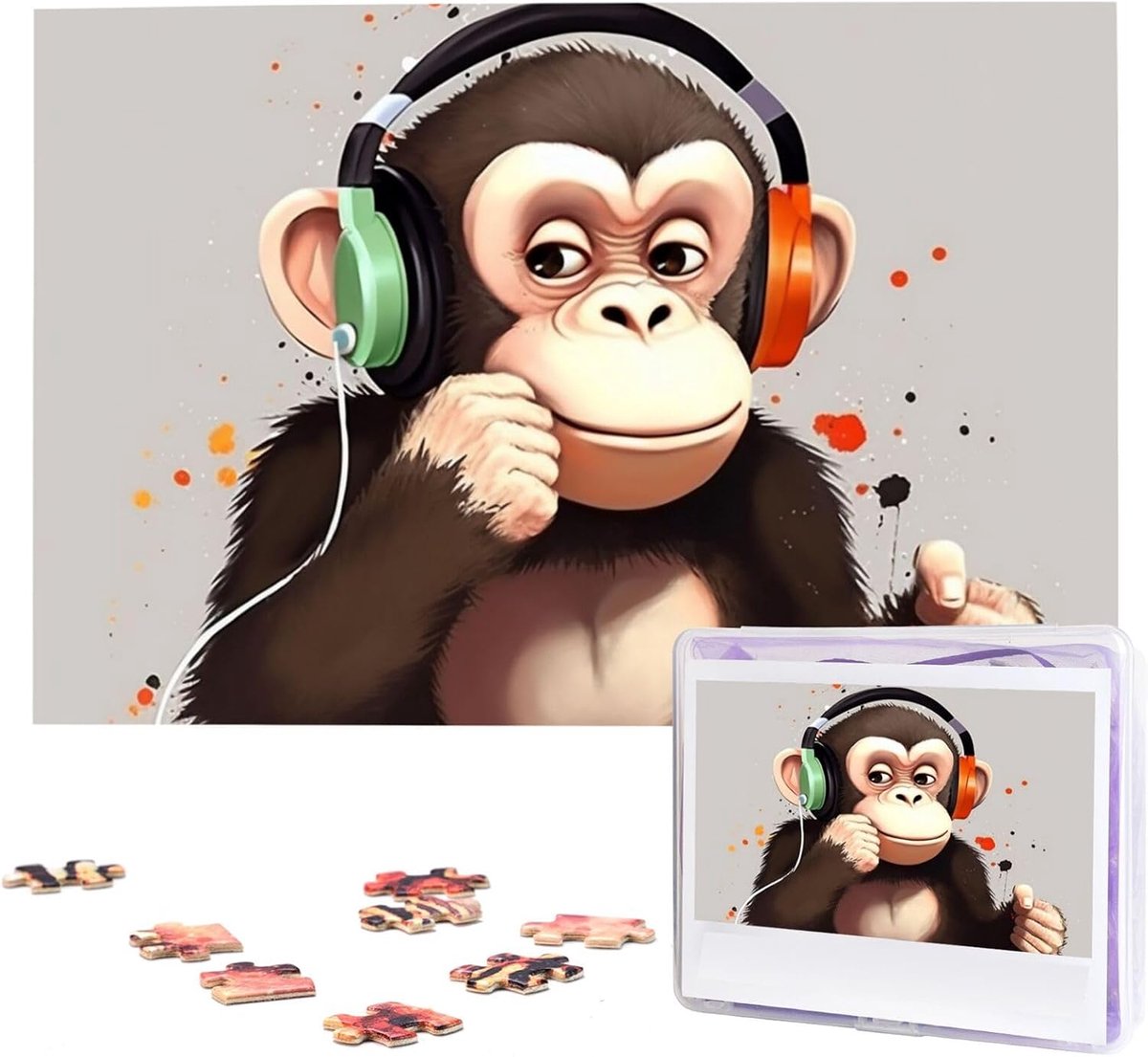 Houten Puzzel - Legpuzzel Puzzel 1000 stukjes - Ontspannen Vrije Tijd - Gepersonaliseerde Foto - 76 x 51 cm - Wit