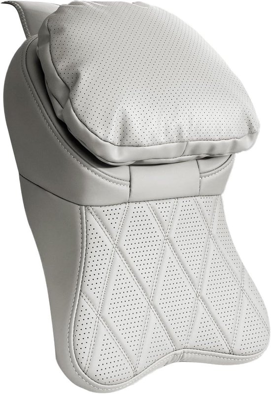 Auto Hoofdsteun - Neksteun Kussen - Comfortabel Reizen - Ergonomisch Geheugenschuim - 40 x 28 x 20 cm - Crèmekleurig