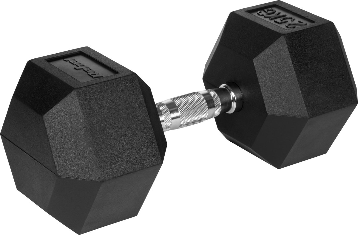 Rebel Active Serie - Hexagonale Gumbedekte Gietijzeren Halter - 25 kg - Veilig Trainen