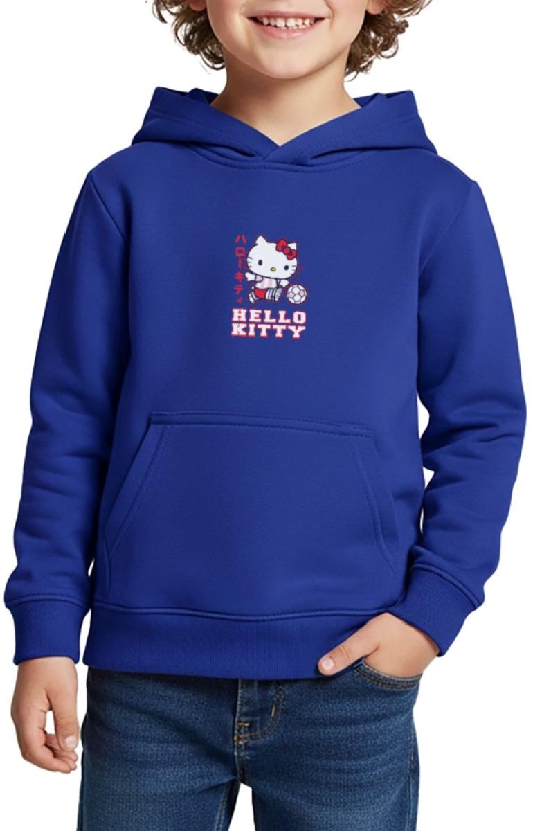Hello Kitty Speelt Voetbal Premium Hoodie Kinderen