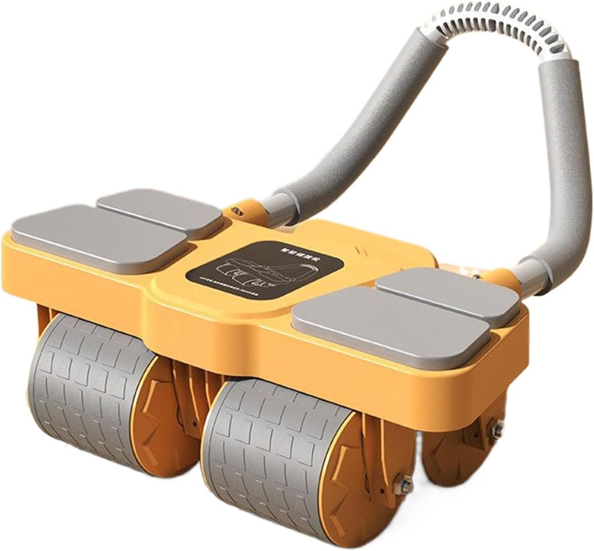 Buikspierroller met Elleboogsteun - AB Roller Core Trainer - Buikspieren Trainen - Automatische Terugslagfunctie - 4 Wielen - Oranje