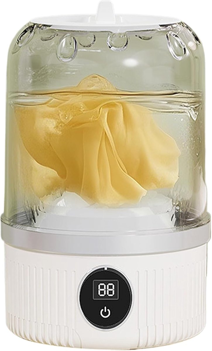 Draagbare Wasmachine Mini Wasmachine Kinderwas Persoonlijk Wasgoed Reinigen Draadloos en Compact 20.5 x 12.5 cm Wit