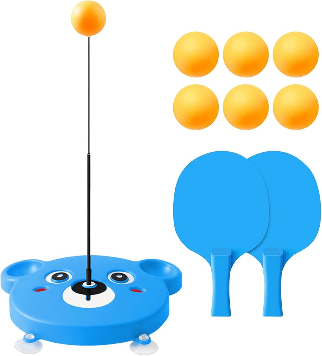 Tafeltennistrainingsset – hoogte, elastische, schacht, rebound, pong trainingsuitrusting, draagbare indoor tafeltennis-zelftrainingsset voor kinderen