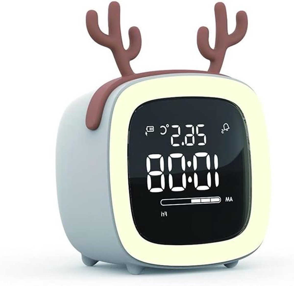 Zonsopgang Wekker - Slaapkamer Klok - Wakker Worden - Temperatuur Sensor - 3.1 Inch - Grijs
