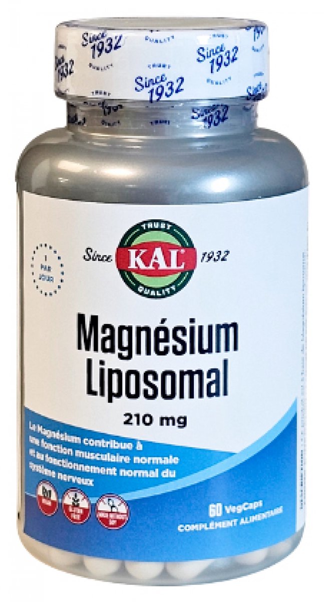 Kal Liposomaal Magnesium 210 mg 60 Plantaardige Capsules