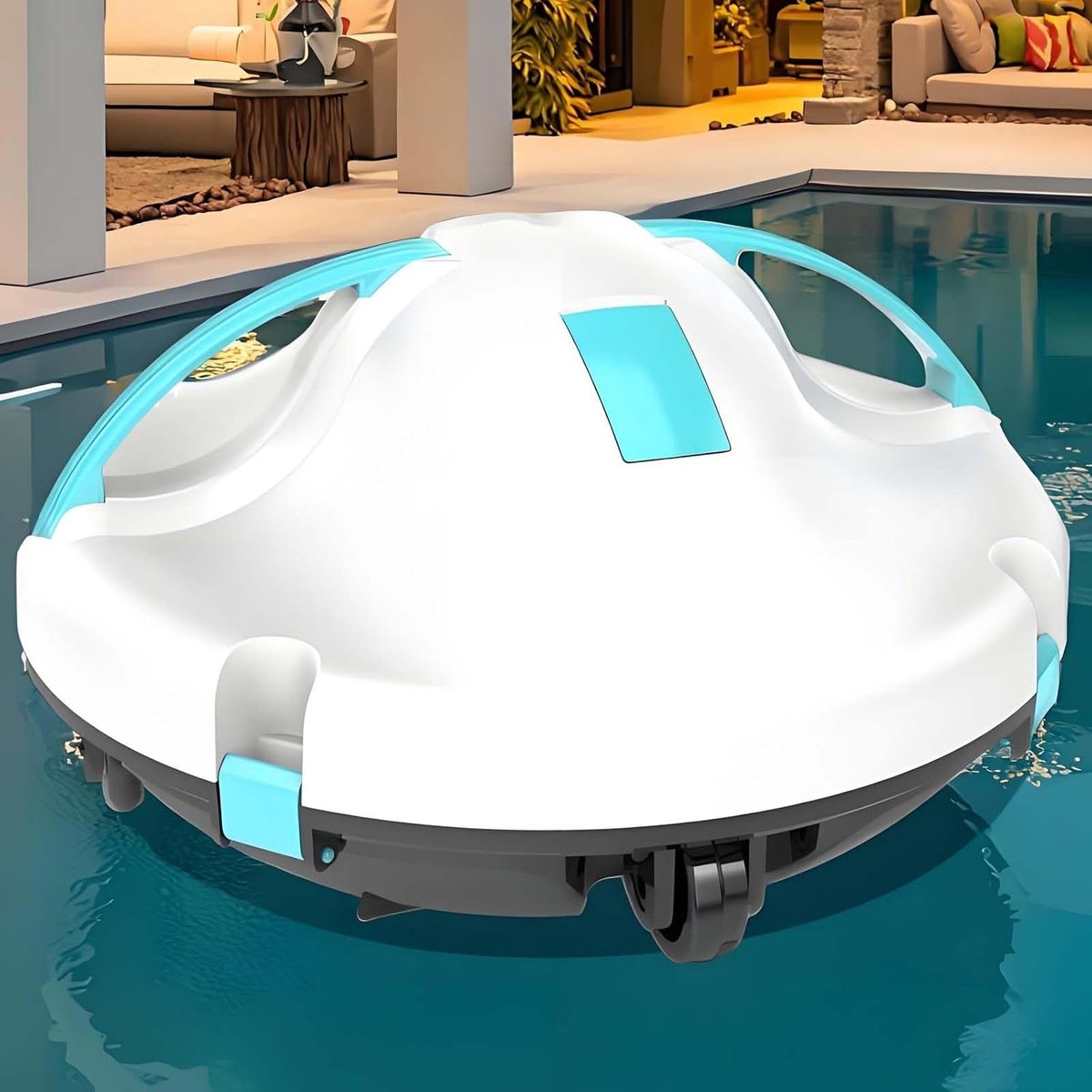 Automatische Zwembadstofzuiger - Robotstofzuiger Zwembad - Zwembad Reinigen - Draadloze Dubbele Motoren - 100 m² - Grijs