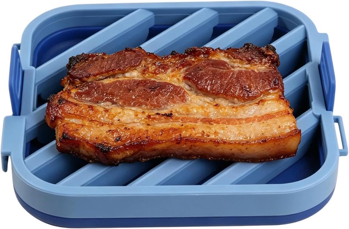 Siliconen Ovenrooster - Braadrooster Airfryer - Gezonder Braden - Vetafvoer - 20-25 cm - Zwart