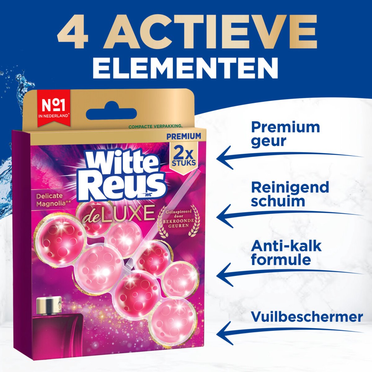 Witte Reus Toiletblok DeLuxe Delicate Magnolia - 2 stuks