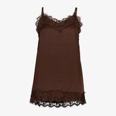TwoDay dames singlet met kant donkerbruin - Maat S