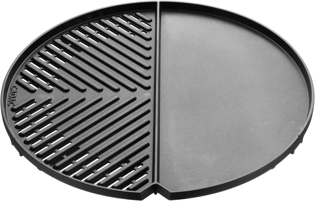 Plancha barbecue - Aluminium - Ø 45 cm - Dubbel grilloppervlak met keramische coating - Voor buitengebruik