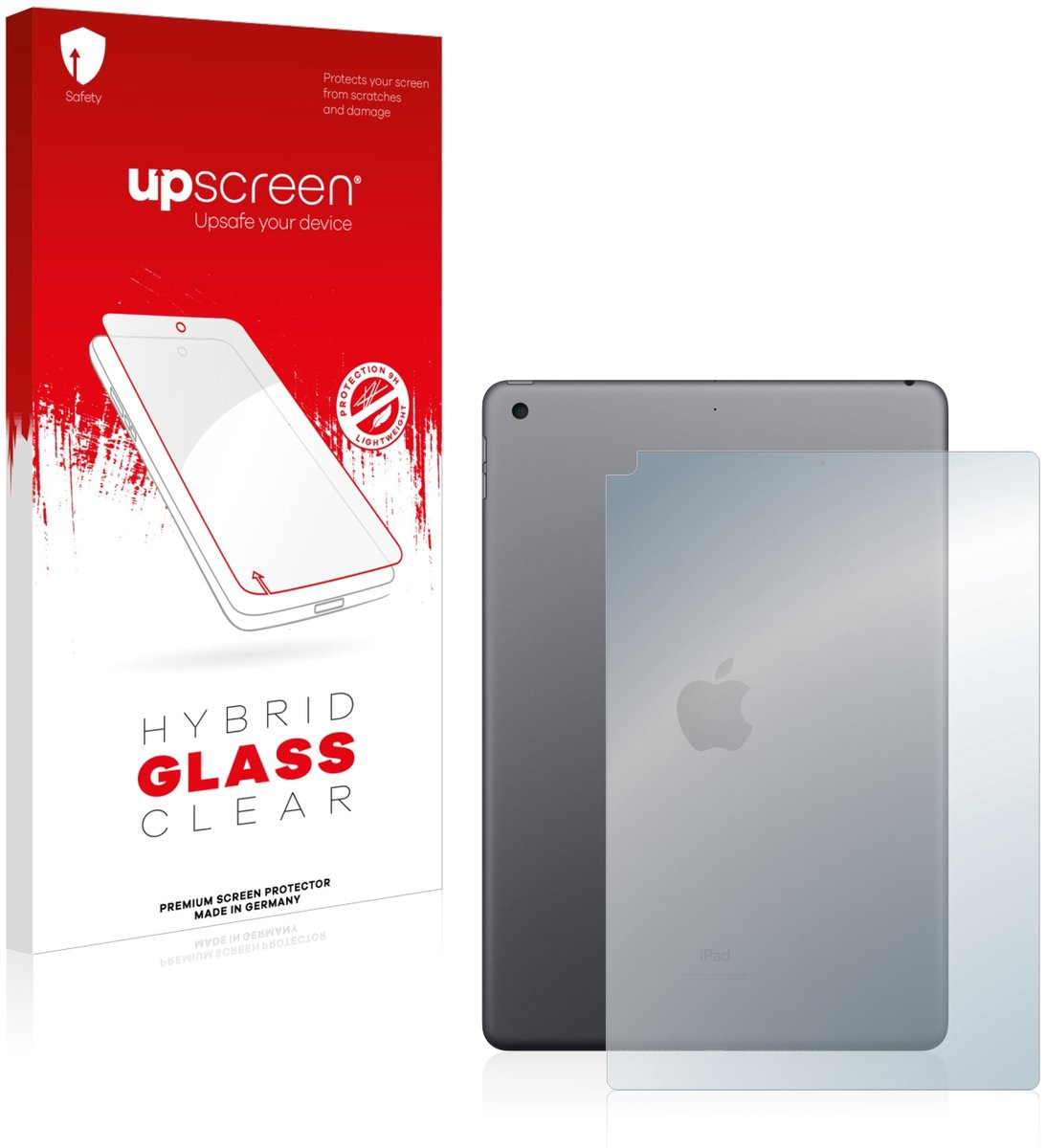 upscreen - Screenprotector voor Apple iPad 10.2″ WiFi 2021 (Achterkant, 9 Gen.) - Folie Beschermfolie Beschermglas transparant