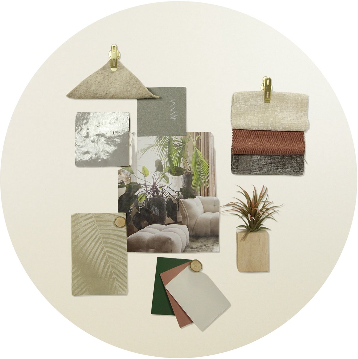 Design Magneetbord Rond - Offwhite Soft - Rond - 40cm - Kamer26