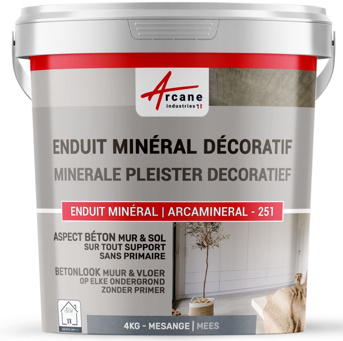 DECORATIEVE GEKLEURDE MINERALE PLEISTER MET BETONASPECT - decoratieve muur- en vloerpleister