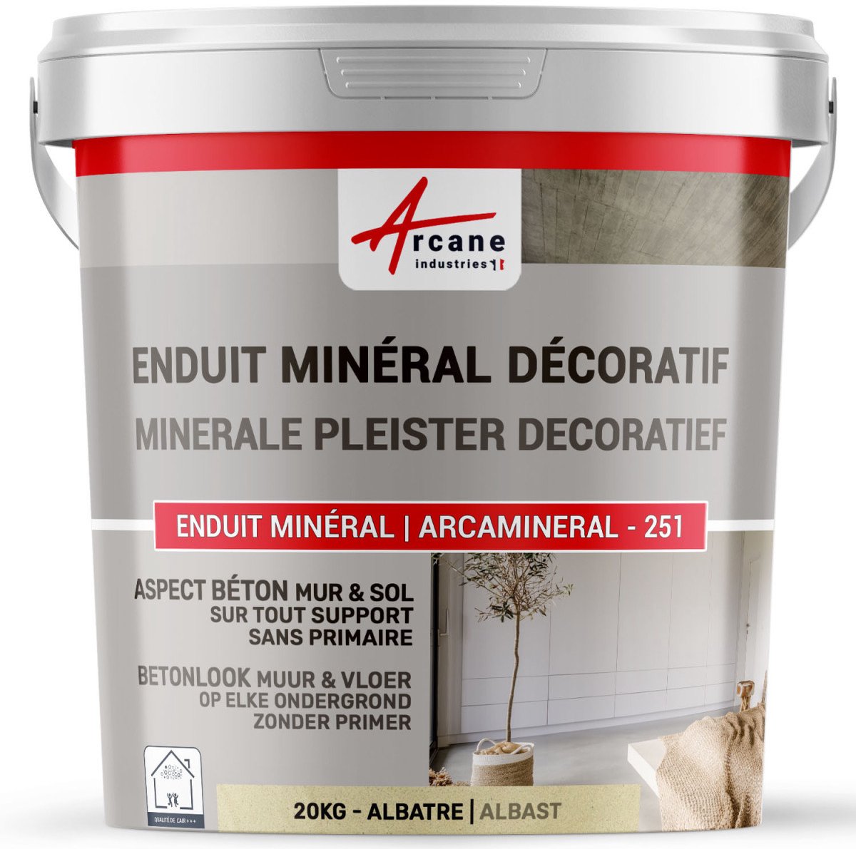 DECORATIEVE GEKLEURDE MINERALE PLEISTER MET BETONASPECT - decoratieve muur- en vloerpleister
