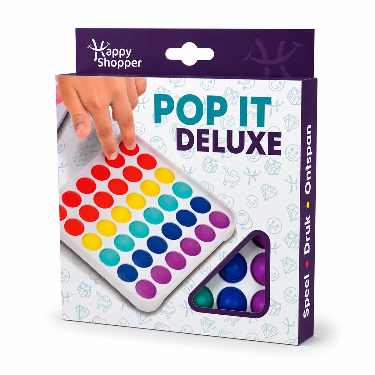 Pop it deluxe vierkant - Fidget toy - Regenboog - Stressverlagend speelgoed voor kinderen — cadeau in Spellen & Speelgoed - foto 5