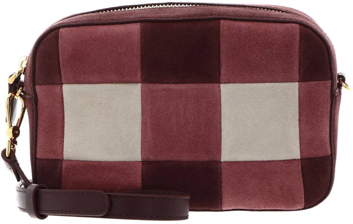 COCCINELLE Leren schoudertas Tebe Vichy Patch Mini Bag Mu. Wi. Ros / Berry (rood)paars