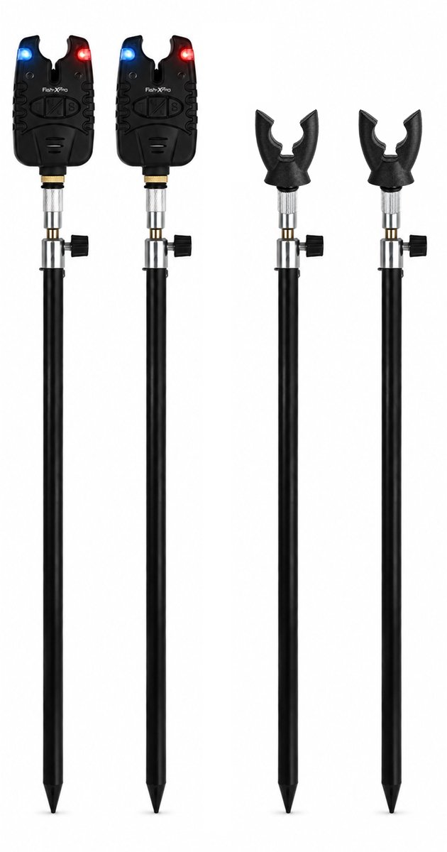 Fish-Xpro Beetmelder Bankstick Set - 2 Hengels - 4 Banksticks 50 cm