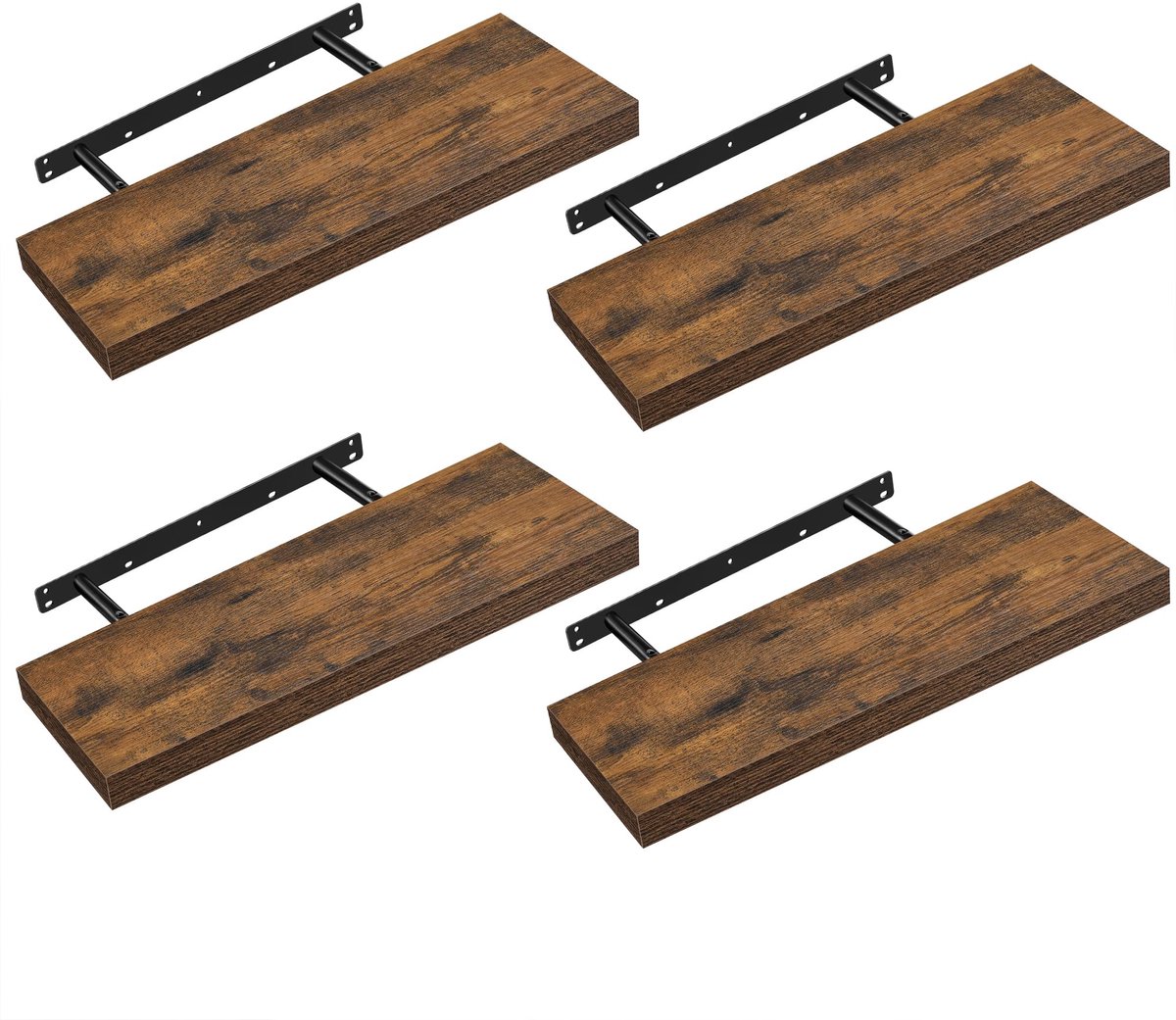 Famanu – Wandrek set van 4, zwevend rek van 20 x 60 x 3,8 cm, ideaal voor fotolijsten en decoratie in woonkamer en keuken