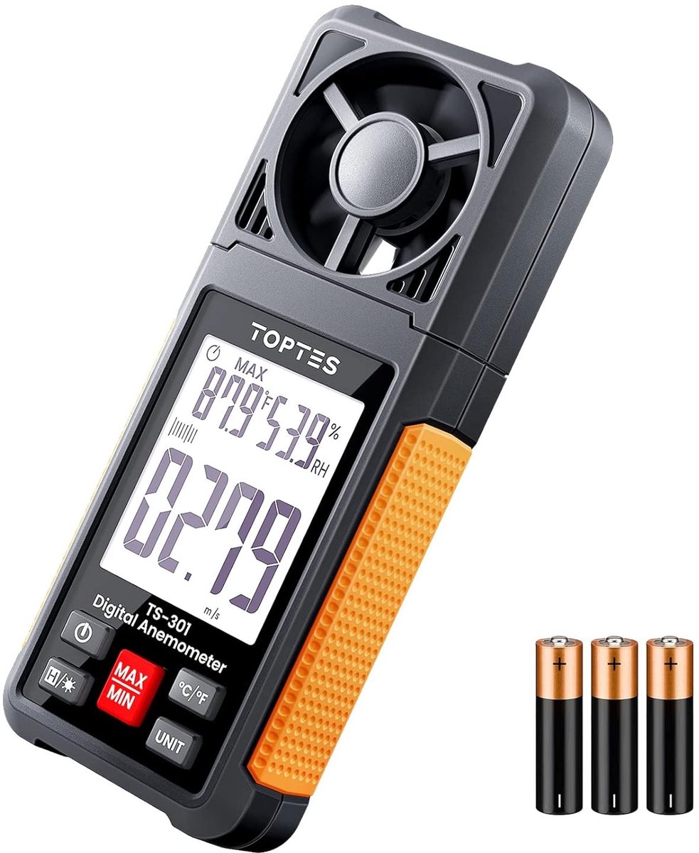 Windturbine - Oranje - Handheld Digitale Windmeter met 2,26 inch LCD-scherm - Voor Outdoor en HVAC Gebruik