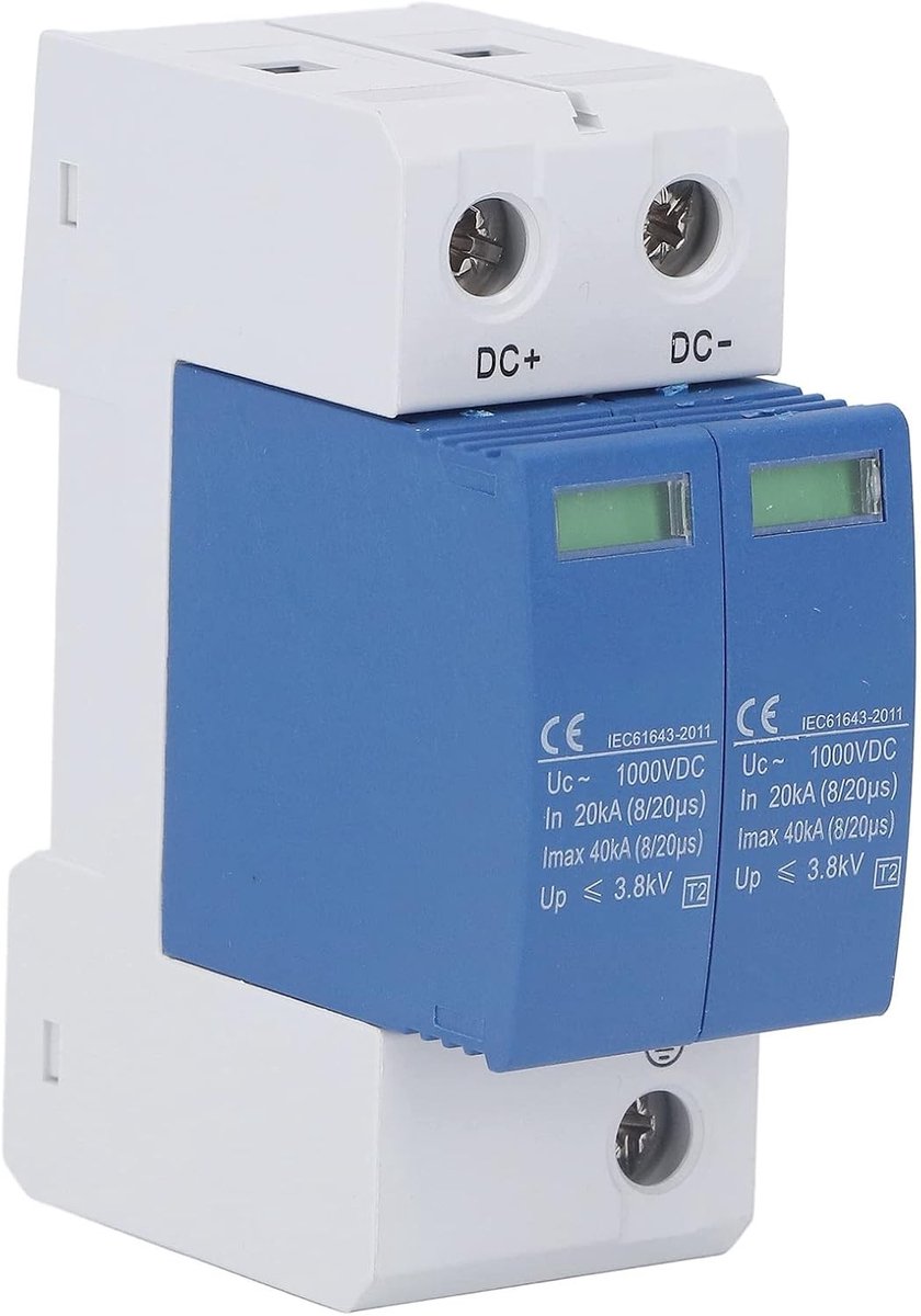 40 PV DC Overspanningsbeveiliging, SPD Beveiliging 1000V, 40KA Veiligheidsapparaat voor Zonne-energie systemen