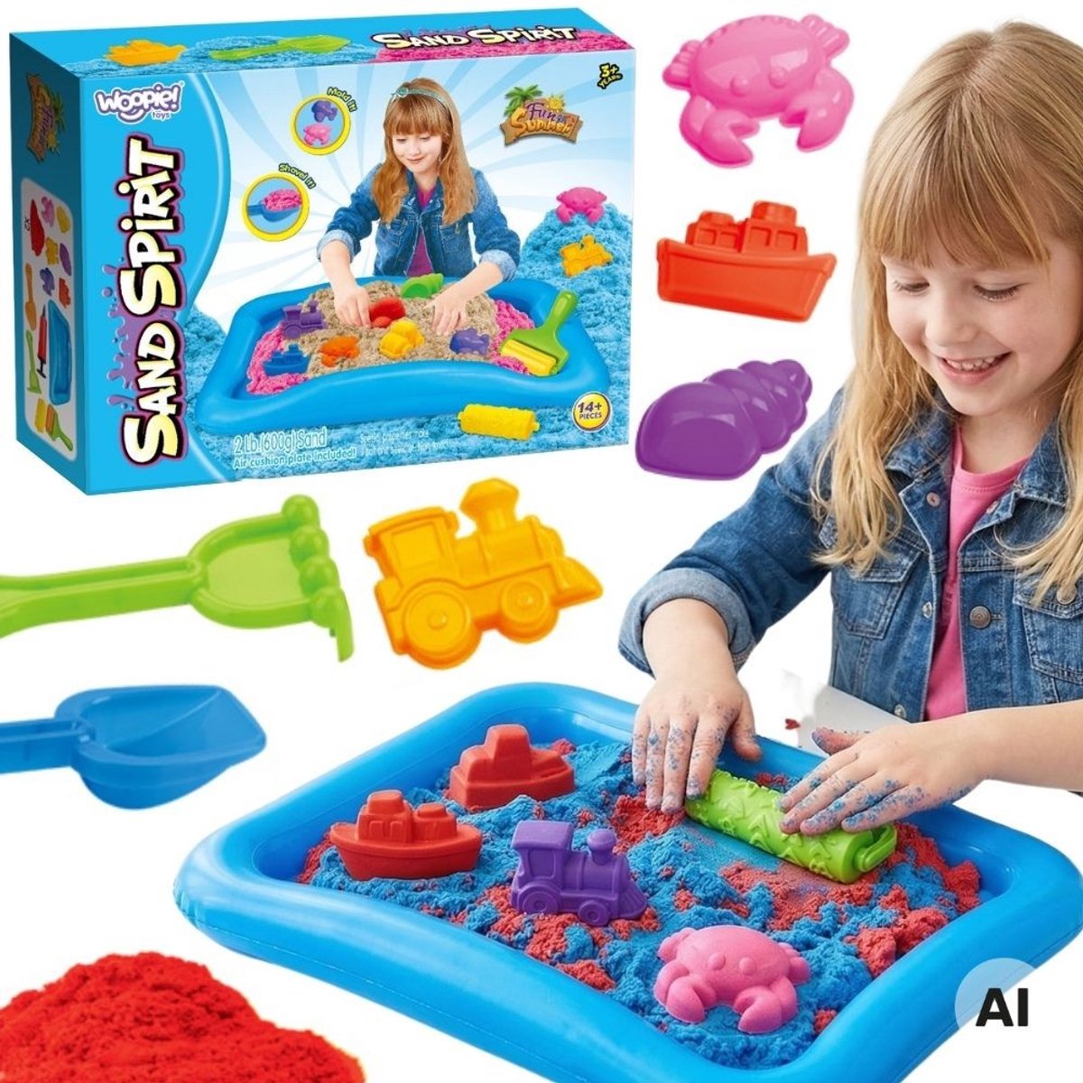 Woopie Kinetic Sand Magic Pool Set Mallen Accessoires 3+