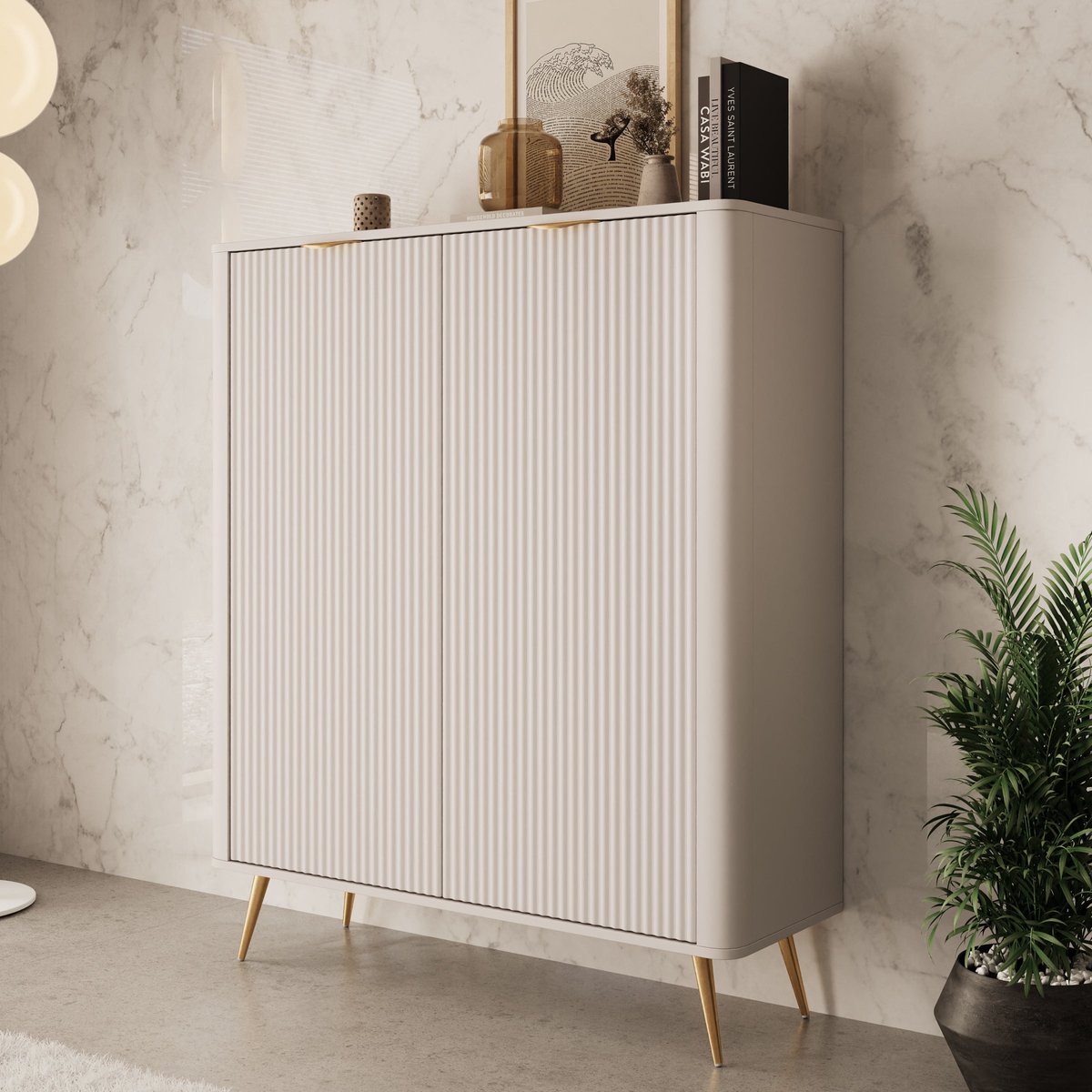 Meubella - Lima - Dressoir - Beige - 113x38x134 cm