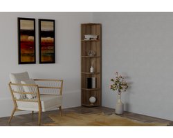 Asir - Boekenkast - Walnoot - 25 x 25 x 160 cm