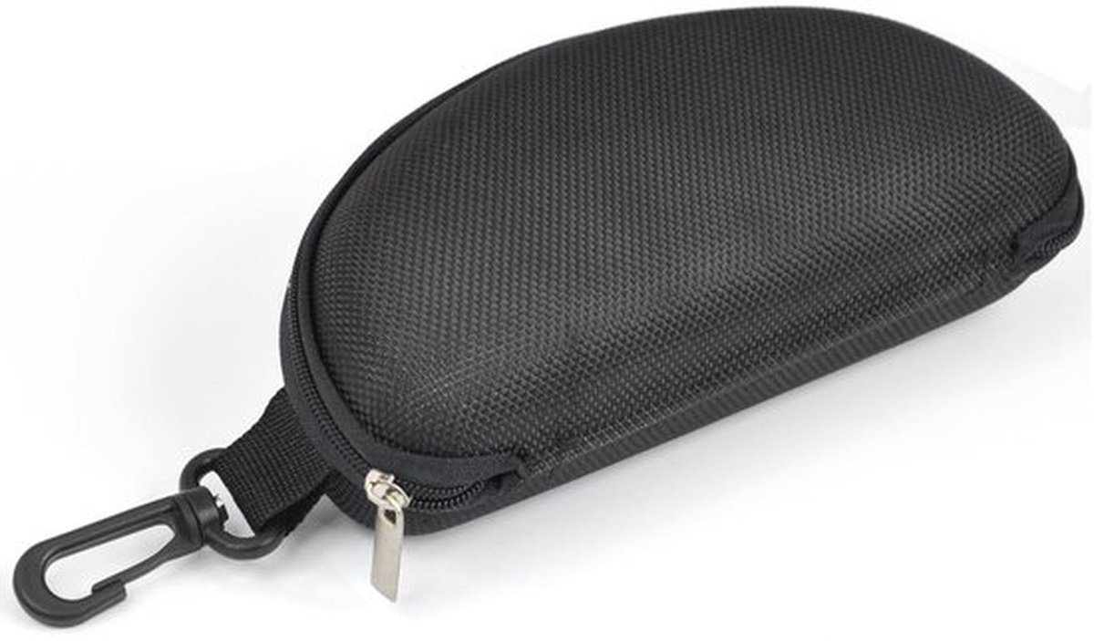 Brillenkoker hardcase - Zwart - Bescherming voor zonnebril/leesbril - Afmetingen 17x7,5x5,5 cm - Karabijnhaak - Stevige grip - Brillenetui