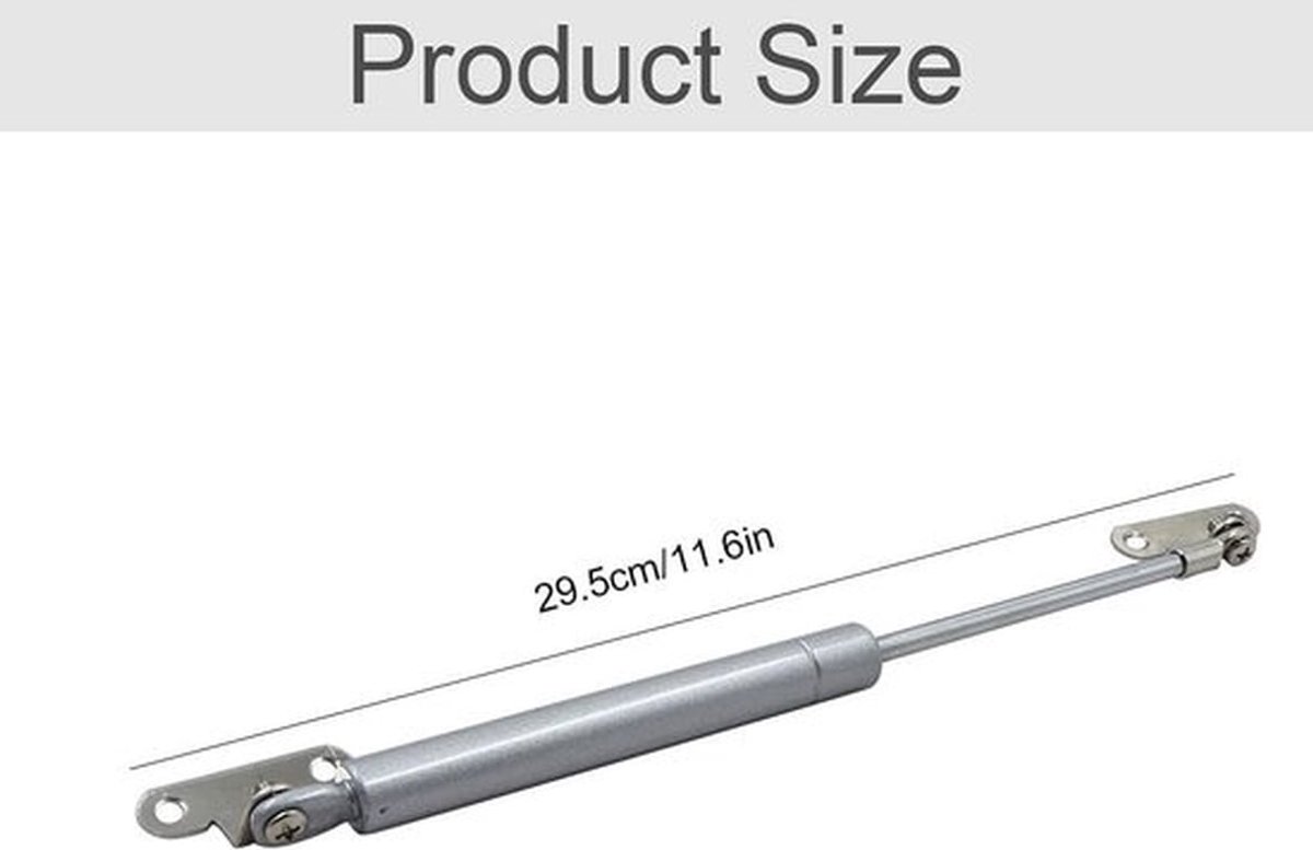 Gasveer voor meubeldeur | Gas strut lift voor kastdeur | Demper scharnier | Gasdrukdemper 100 N | 268 mm | 2 stuks